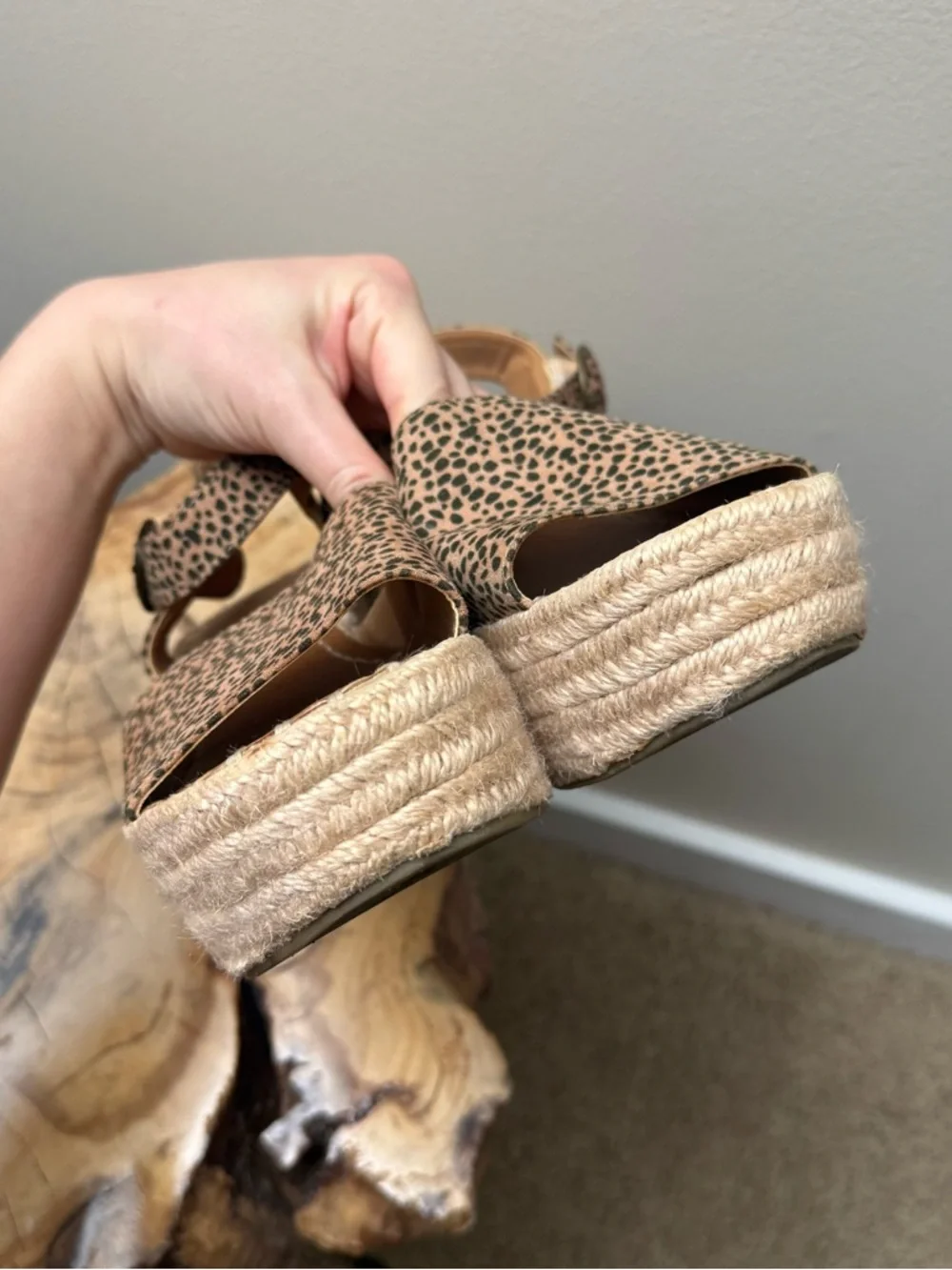 Universal Thread Leopard Print Espadrille Sandals in Tan and Black